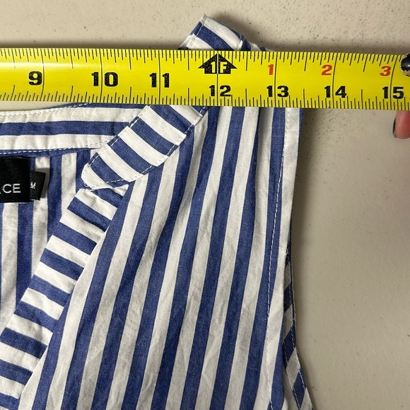 Pomander Place Tuckernuck Blue White Stripe Sleeveless Cotton Poplin Kenzo Dress - Picture 9 of 11